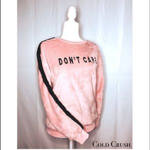 “Don’t Care” Plush Sweatshirt
